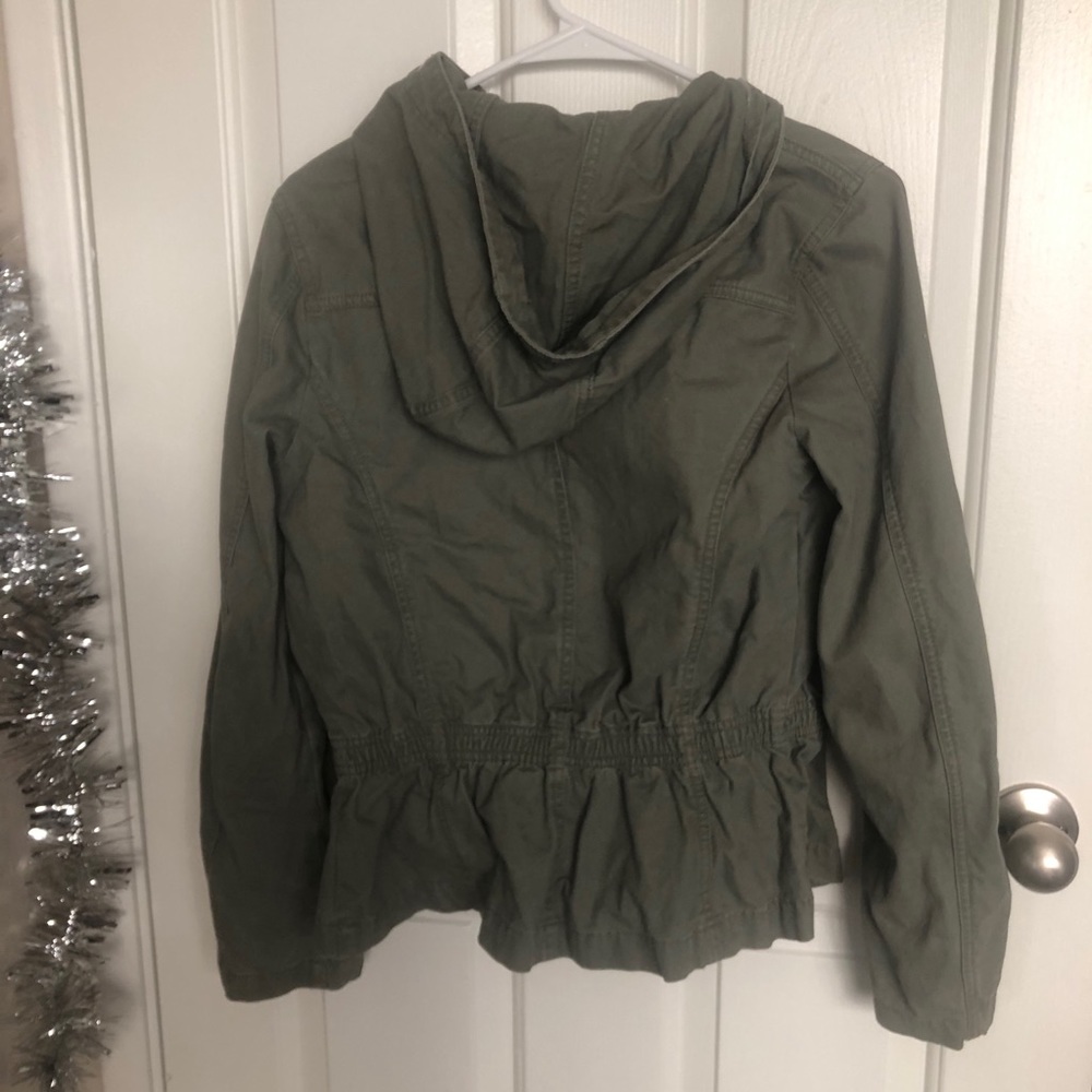 Olive Green Button Up Utility Jacket - image 4